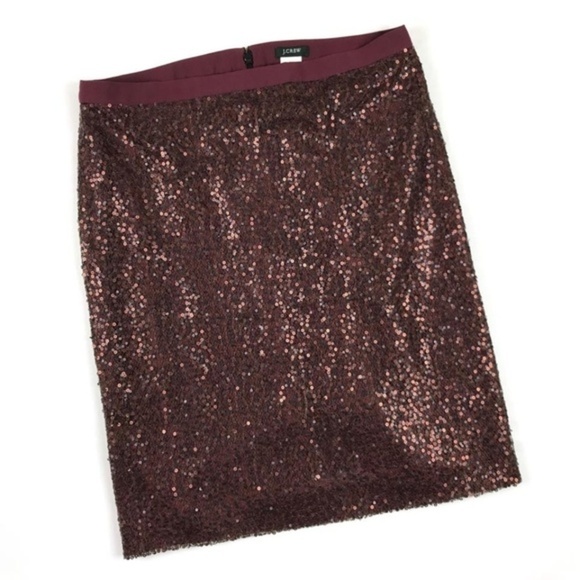 J.CrewBurgundy Wine/Plum Purple Sequin Pencil‎ - Picture 2 of 4